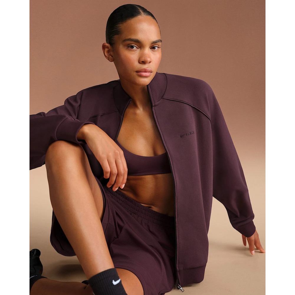 Nike SKIMS Large Currant Track Jacket Oversized Matte Tricot Athleisure